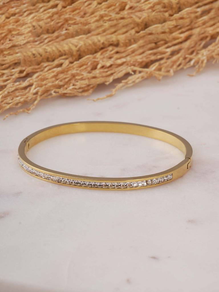 Gleaming Diamond Bangle Bracelet For Womens - Waterproof & Anti-Tarnish : SSWBR0327