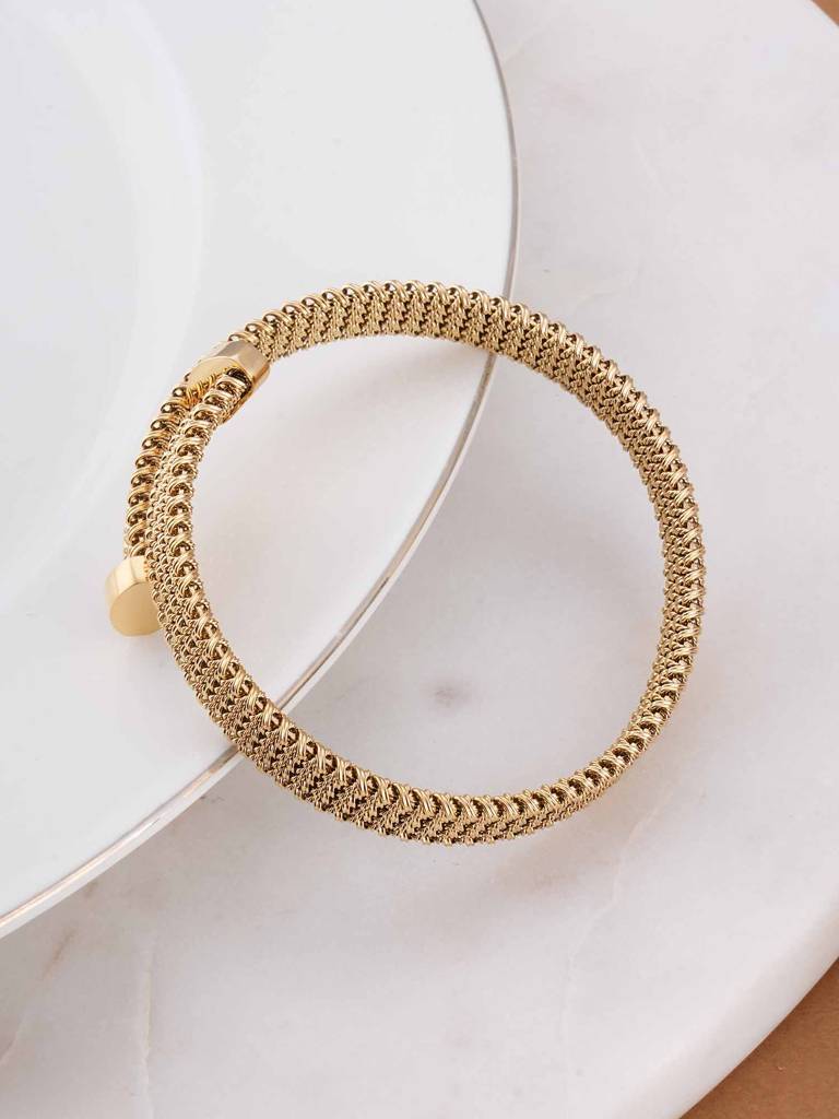 Beaded Flat Mesh Bracelet For Womens - Waterproof & Anti-Tarnish : SSWBR0328