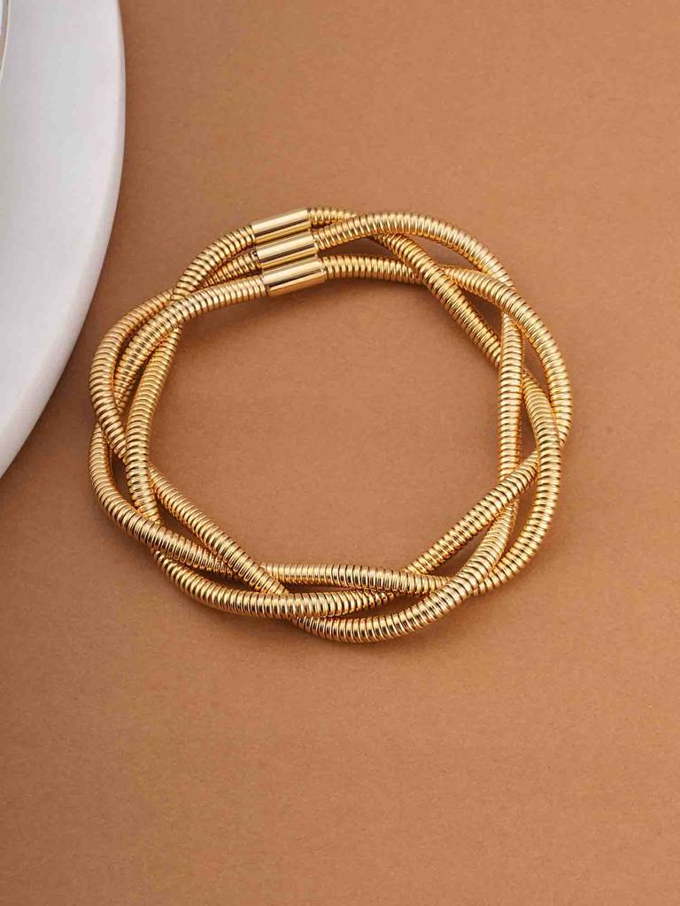 Tri Spiral Wire Bracelet For Womens - Waterproof & Anti-Tarnish : SSWBR0332