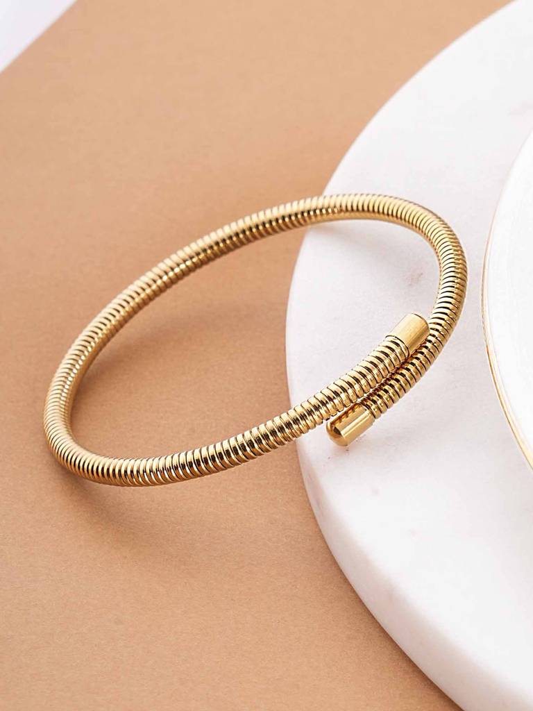 Stackable Wraparound Gold Bracelet For Womens - Waterproof & Anti-Tarnish : SSWBR0334