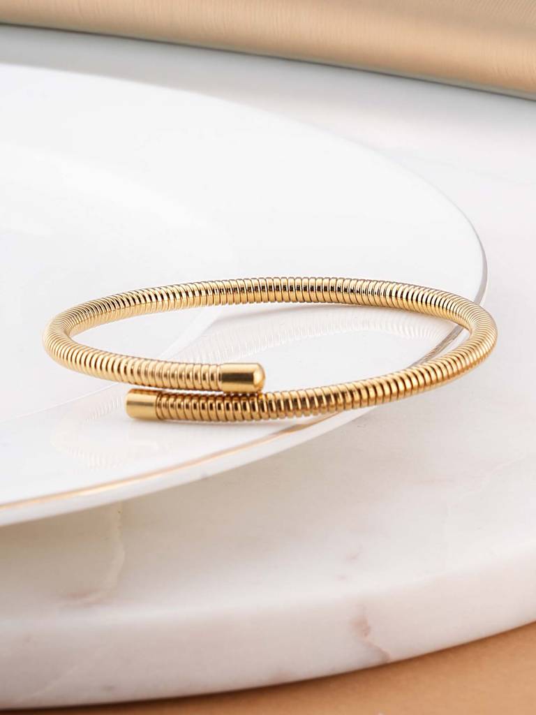 Stackable Wraparound Gold Bracelet For Womens - Waterproof & Anti-Tarnish : SSWBR0334