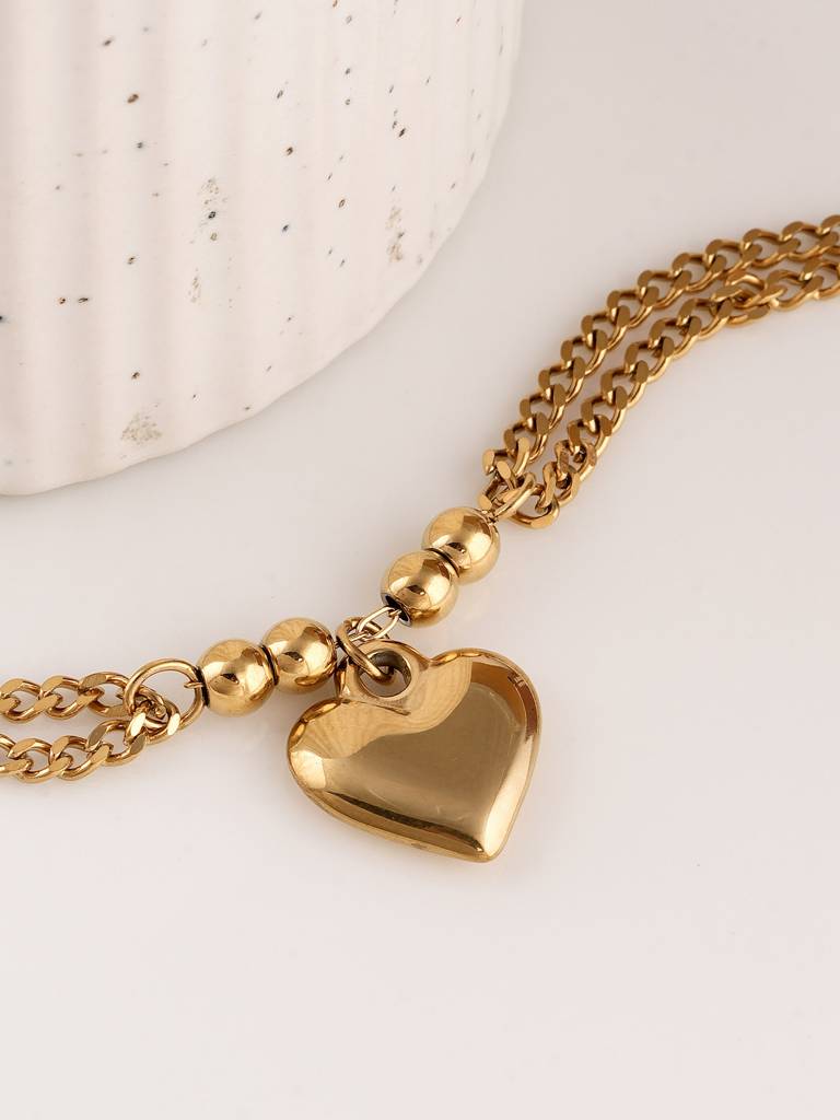Luxe Amour Gold Bracelet For Womens - Waterproof & Anti-Tarnish : SSWBR0355