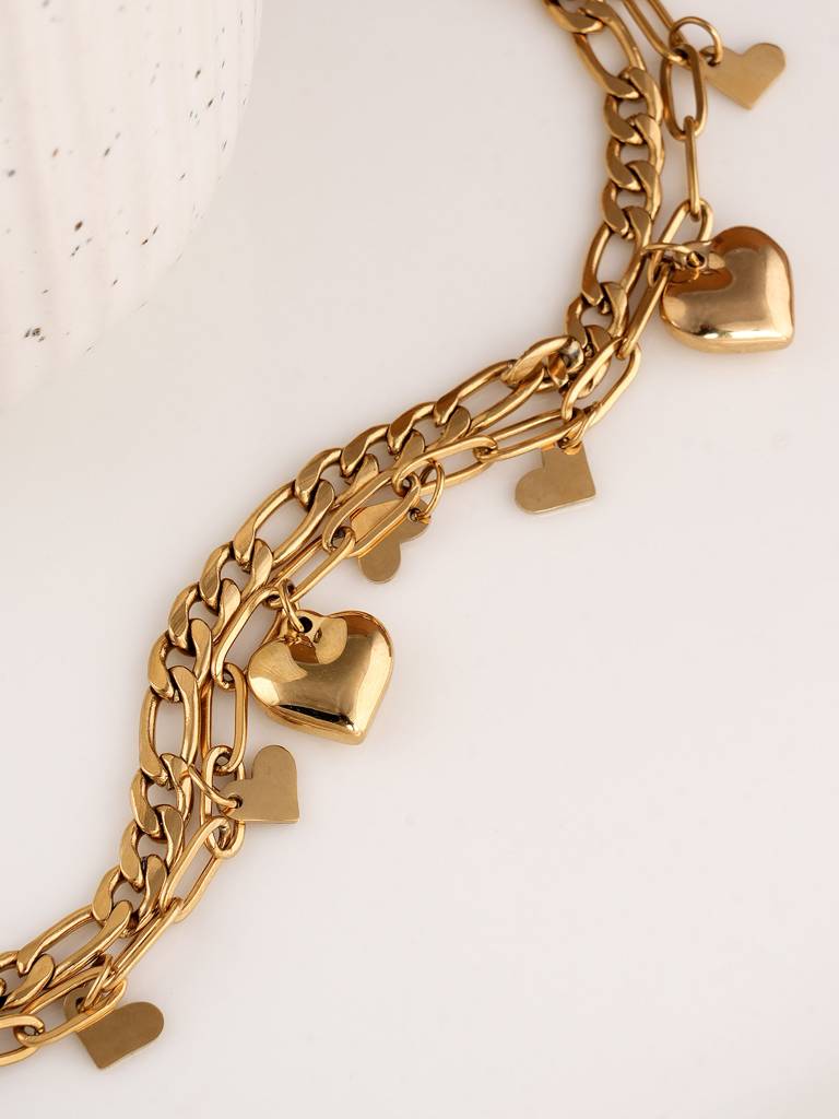 Heartstrings Luxe Gold Bracelet For Womens - Waterproof & Anti-Tarnish : SSWBR0356