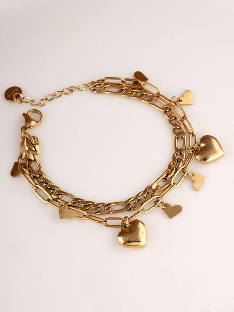 Heartstrings Luxe Gold Bracelet For Womens - Waterproof & Anti-Tarnish : SSWBR0356