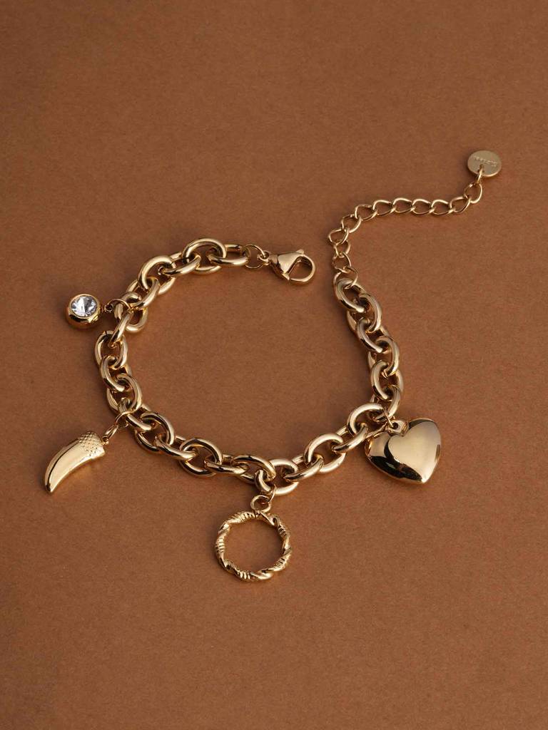 Fierce Heart Gold Bracelet For Womens - Waterproof & Anti-Tarnish : SSWBR0357