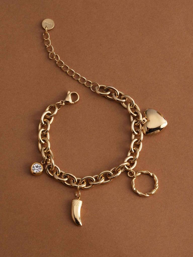 Fierce Heart Gold Bracelet For Womens - Waterproof & Anti-Tarnish : SSWBR0357