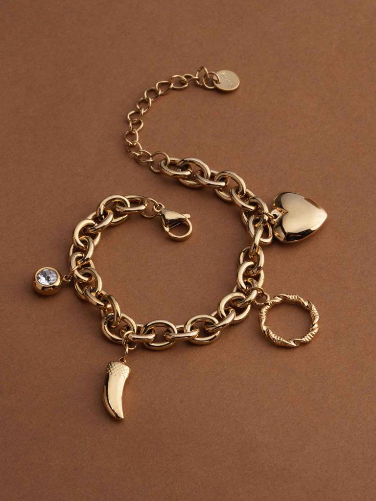 Fierce Heart Gold Bracelet For Womens - Waterproof & Anti-Tarnish : SSWBR0357