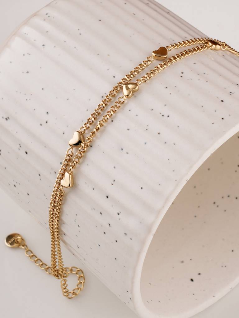 Lustrous Love Gold Bracelet For Womens - Waterproof & Anti-Tarnish : SSWBR0358
