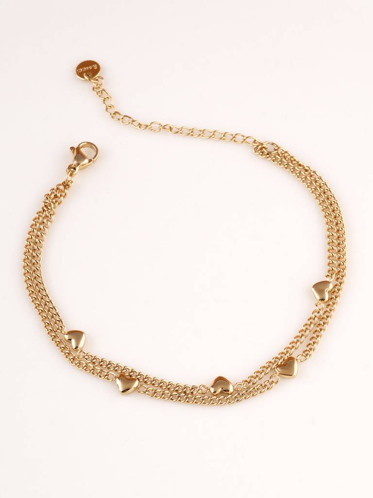 Lustrous Love Gold Bracelet For Womens - Waterproof & Anti-Tarnish : SSWBR0358