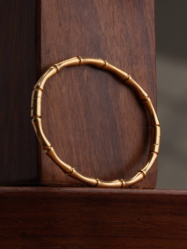 Golden Bamboo Bracelet For Womens - Waterproof & Anti-Tarnish : SSWBR0379