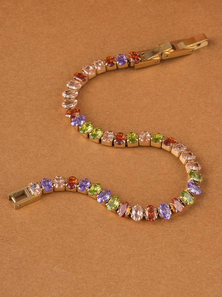 Rainbow Radiance Tennis Bracelet For Women : SSWBR0397