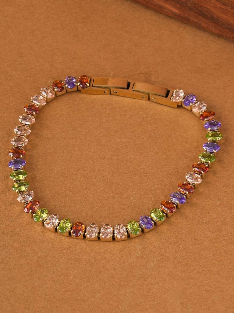 Rainbow Radiance Tennis Bracelet For Women : SSWBR0397