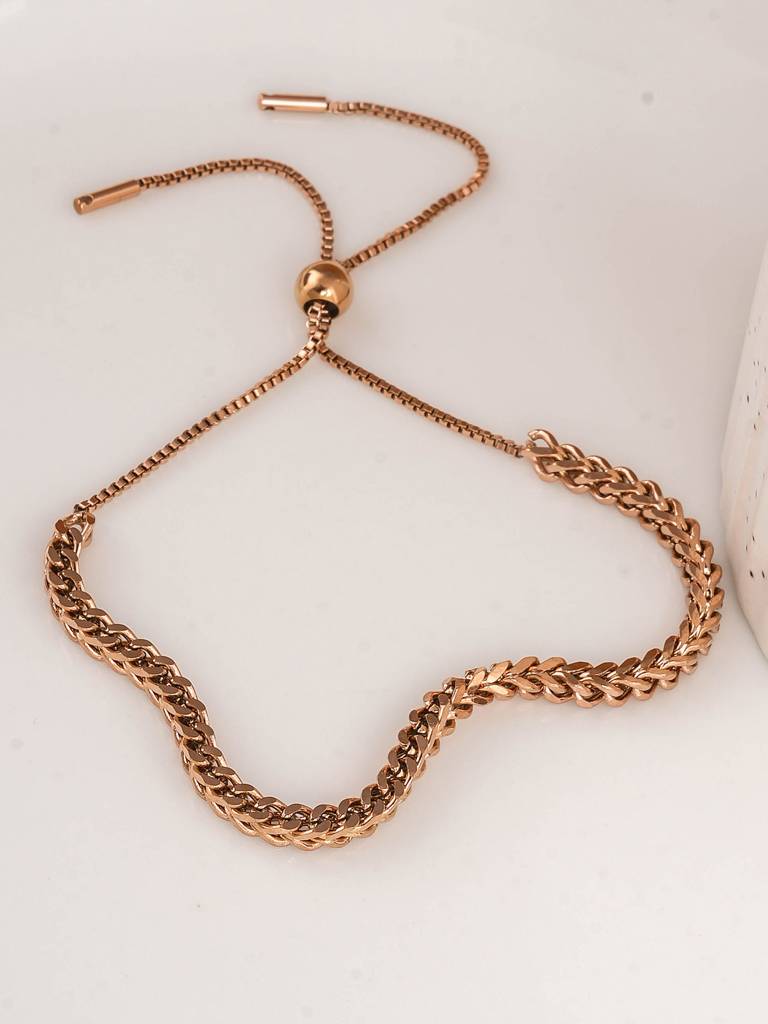 Patterned Weave Chain Bracelet For Women : SSWBR0399