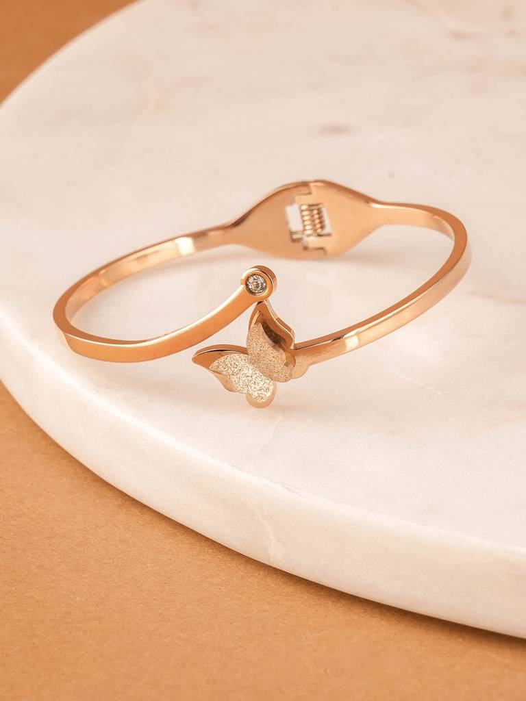 Butterfly Radiance Rose Gold Bracelet For Women : SSWBR0400