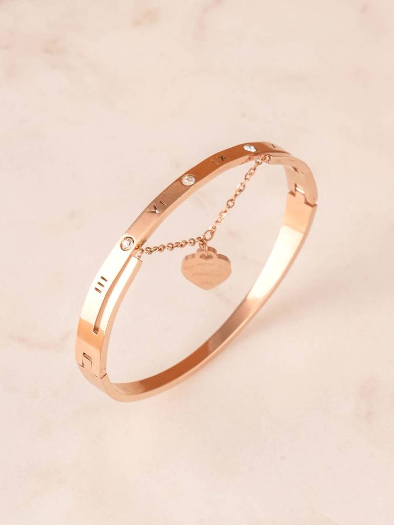 Golden Heart Drop Bangle For Women : SSWBR0401