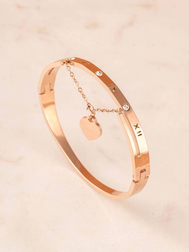 Golden Heart Drop Bangle For Women : SSWBR0401
