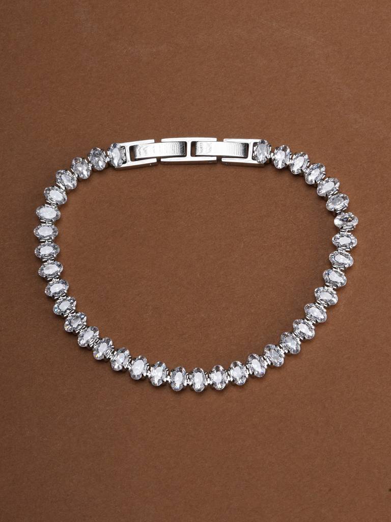Dazzling Crystal Tennis Bracelet
 For Womens - Waterproof & Anti-Tarnish : SSWBR0404
