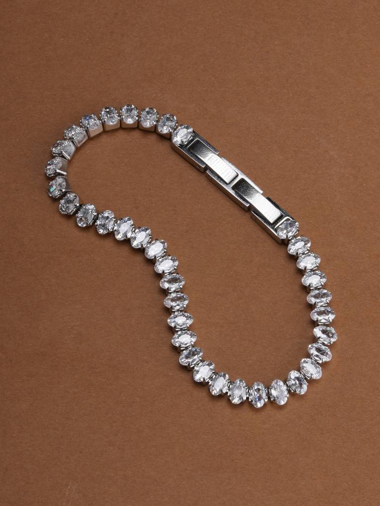 Dazzling Crystal Tennis Bracelet
 For Womens - Waterproof & Anti-Tarnish : SSWBR0404