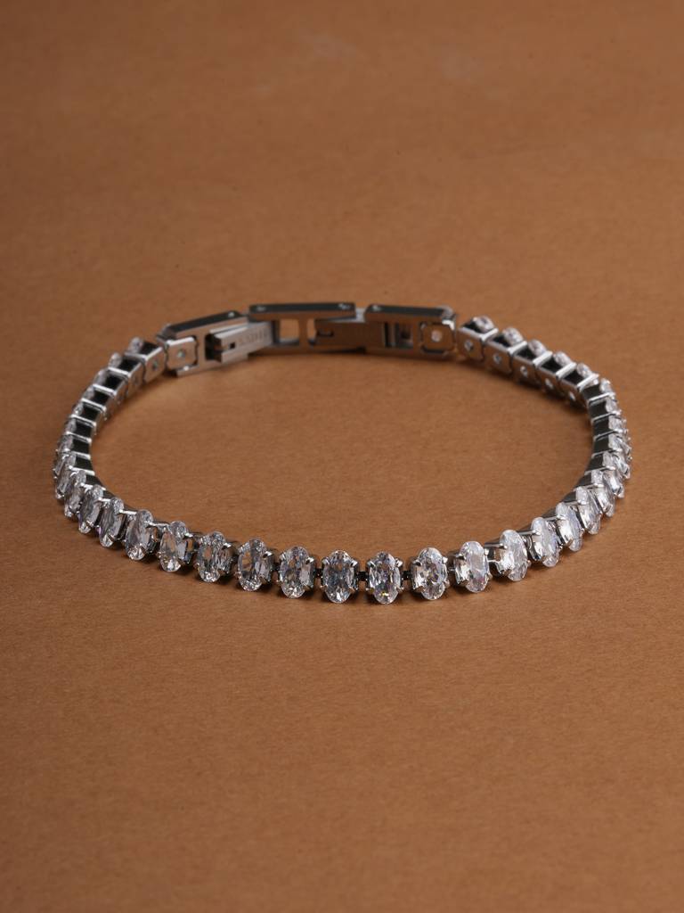 Dazzling Crystal Tennis Bracelet
 For Womens - Waterproof & Anti-Tarnish : SSWBR0404