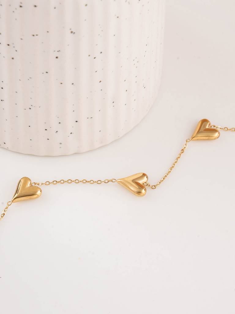 Heart Station Bracelet For Women : SSWBR0406