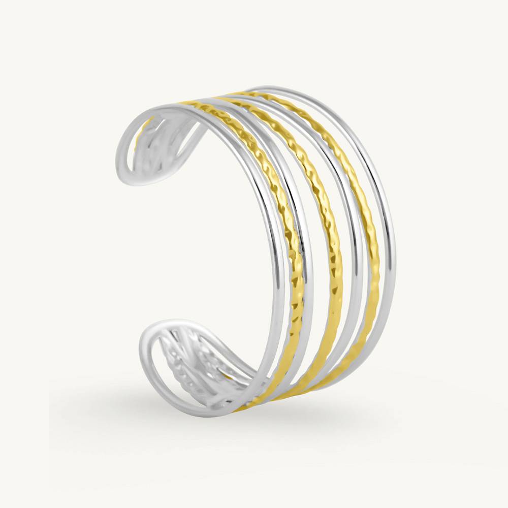 Dual Tone Stacked Bracelet For Women : SSWBR0526