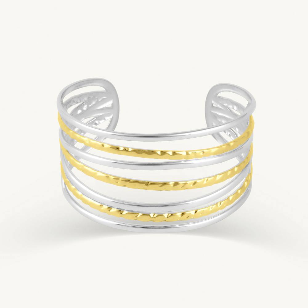 Dual Tone Stacked Bracelet For Women : SSWBR0526