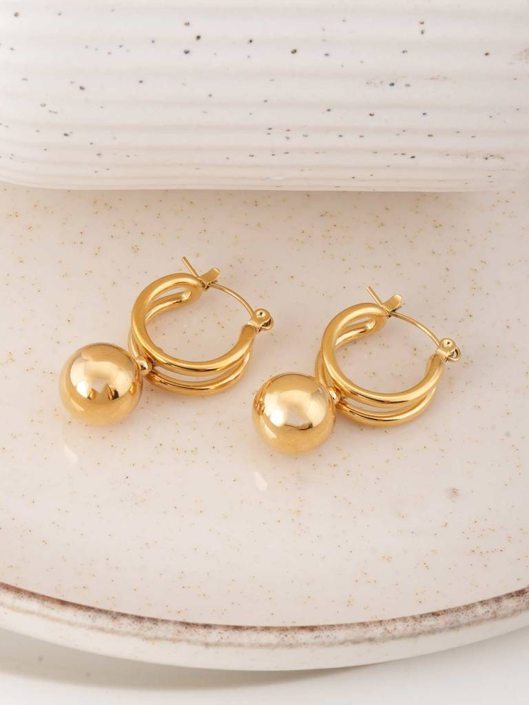 Elegant Gold Hoop Earrings For Womens - Waterproof & Anti-Tarnish : SSWER0518