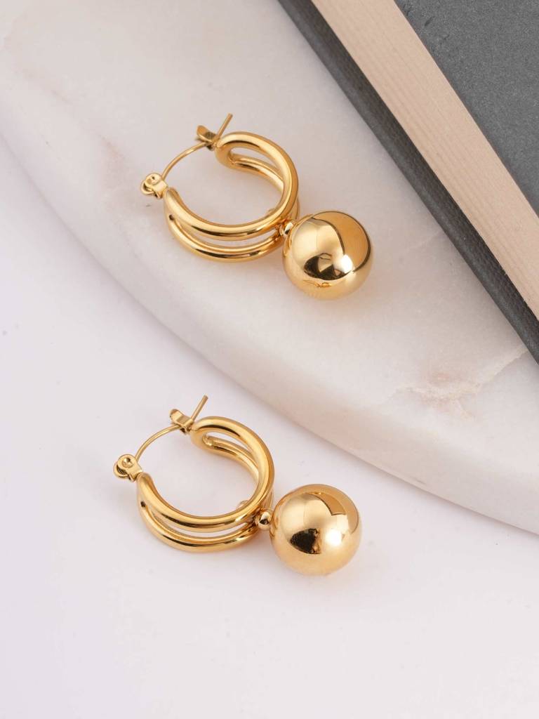 Elegant Gold Hoop Earrings For Womens - Waterproof & Anti-Tarnish : SSWER0518