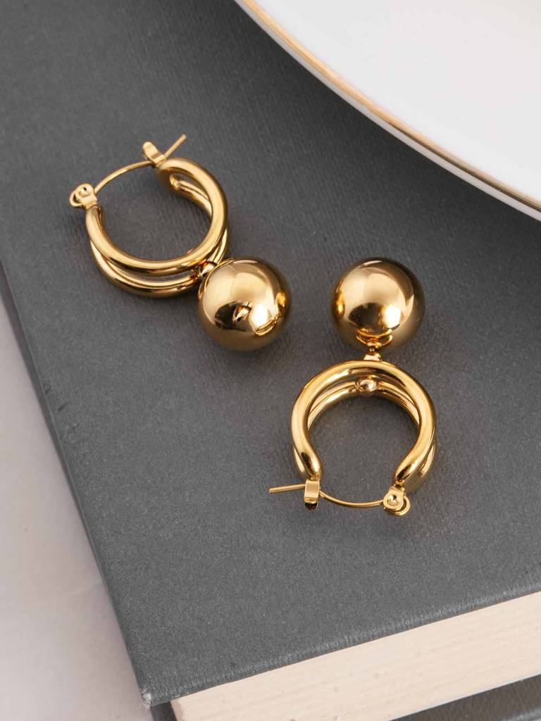 Elegant Gold Hoop Earrings For Womens - Waterproof & Anti-Tarnish : SSWER0518