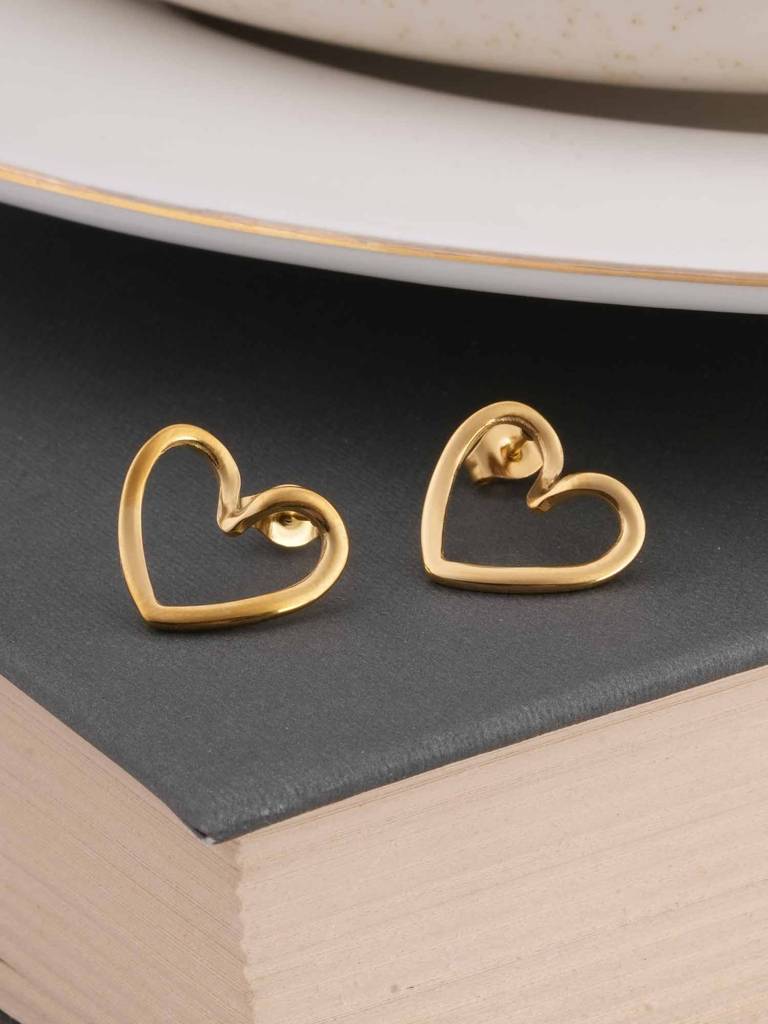 Heart Shaped Stud Earrings For Womens - Waterproof & Anti-Tarnish : SSWER0519