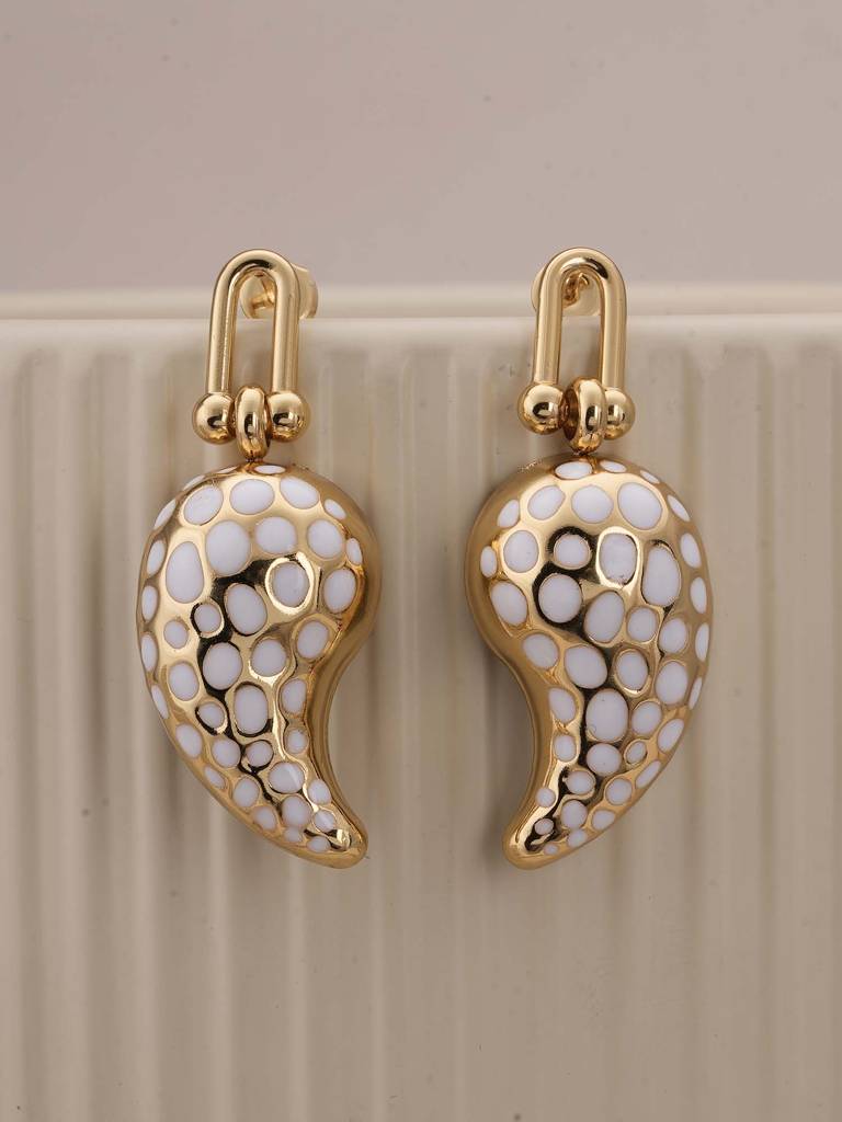 Polka Paisley Earrings For Womens - Waterproof & Anti-Tarnish : SSWER0543