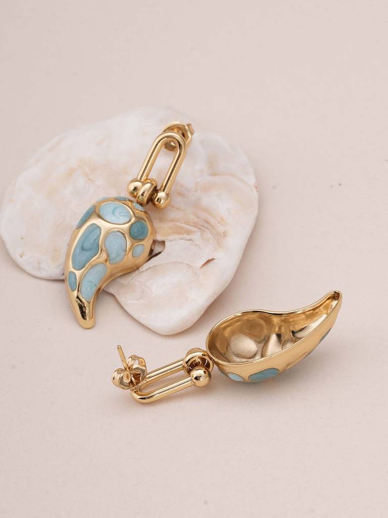 Spotted Swirl Drop Earrings For Womens - Waterproof & Anti-Tarnish : SSWER0546