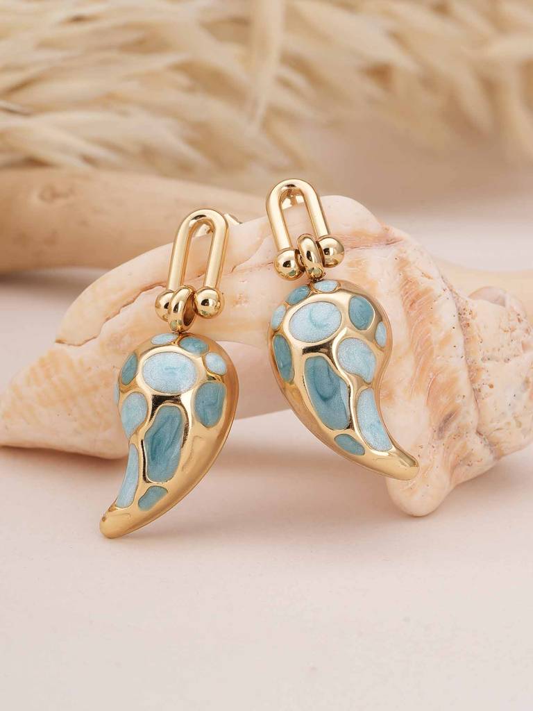 Spotted Swirl Drop Earrings For Womens - Waterproof & Anti-Tarnish : SSWER0546