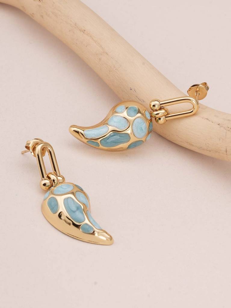 Spotted Swirl Drop Earrings For Womens - Waterproof & Anti-Tarnish : SSWER0546