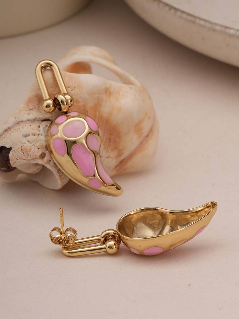 Blush & Coral Tapered Earrings For Womens - Waterproof & Anti-Tarnish : SSWER0548