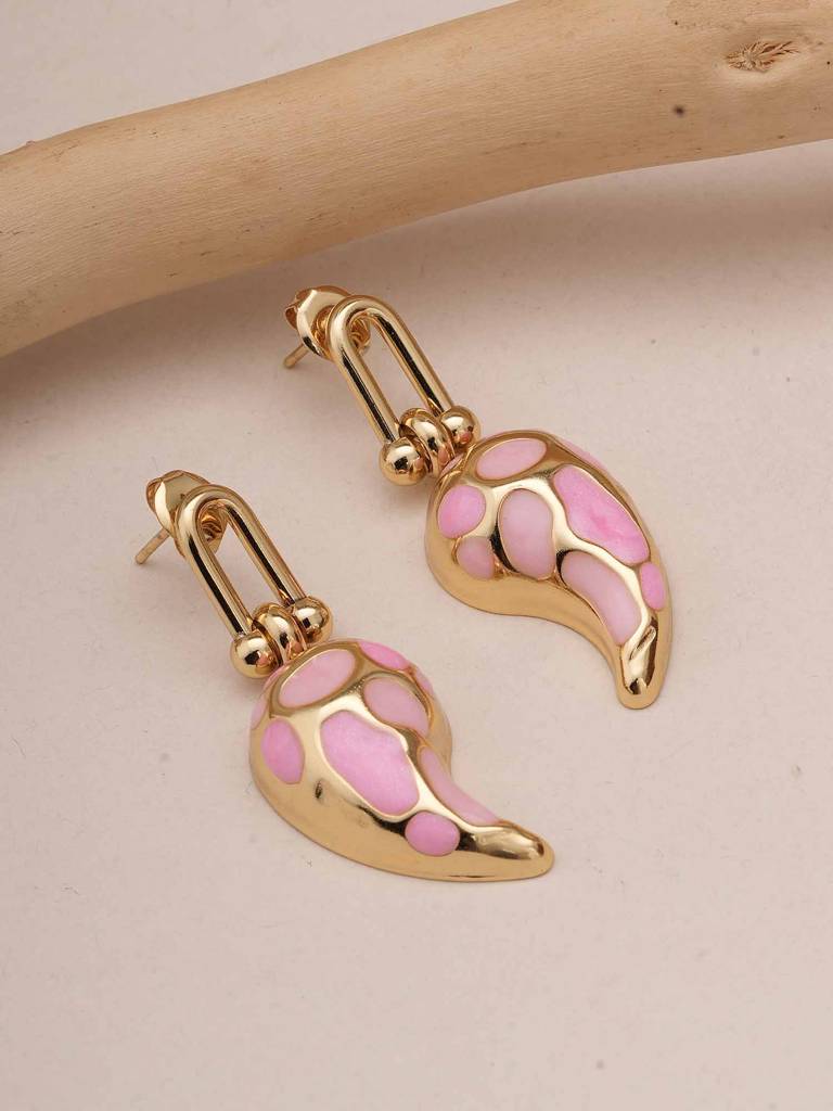 Blush & Coral Tapered Earrings For Womens - Waterproof & Anti-Tarnish : SSWER0548