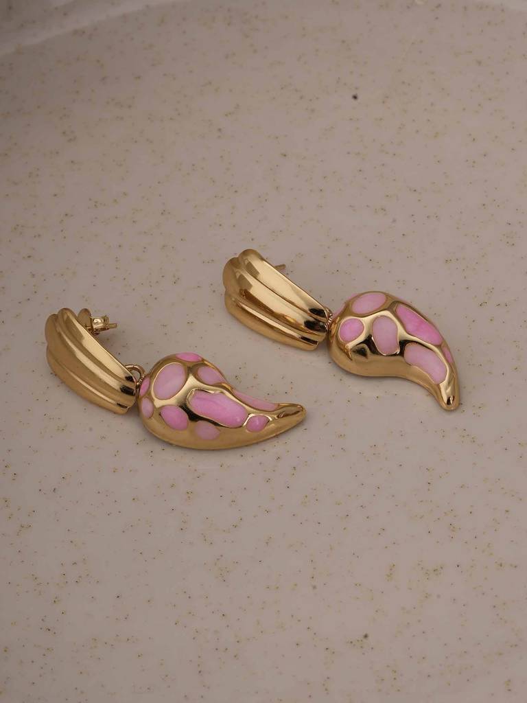 Blossom Pink Mosaic Drop Earrings For Womens - Waterproof & Anti-Tarnish : SSWER0552