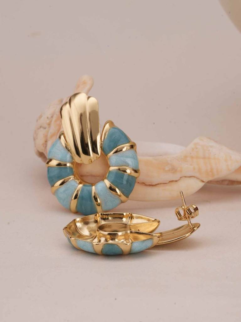 Ocean Breeze Sunburst Earrings For Womens - Waterproof & Anti-Tarnish : SSWER0554
