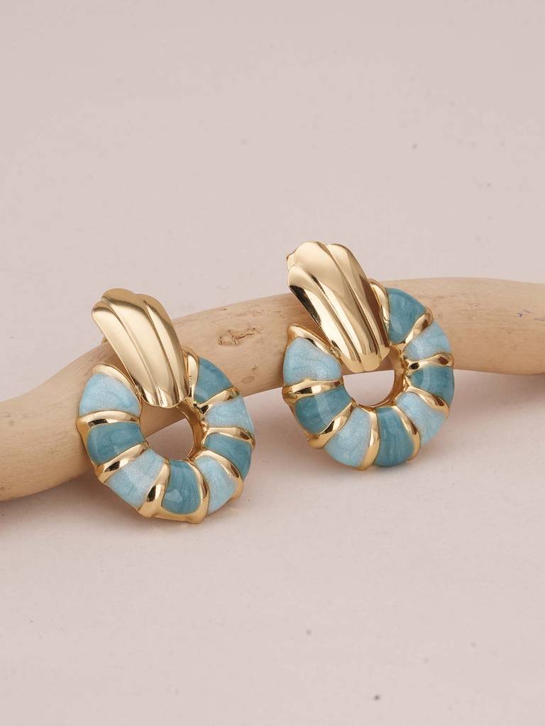 Ocean Breeze Sunburst Earrings For Womens - Waterproof & Anti-Tarnish : SSWER0554