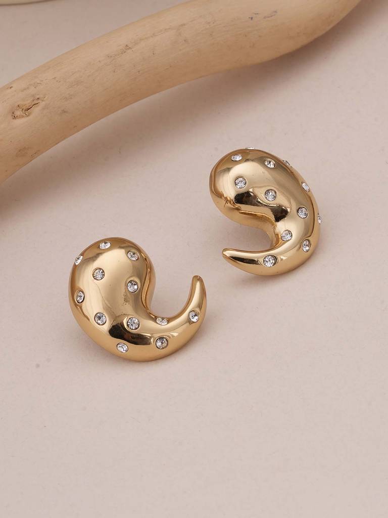 Golden Spark Paisley Earrings For Womens - Waterproof & Anti-Tarnish : SSWER0556
