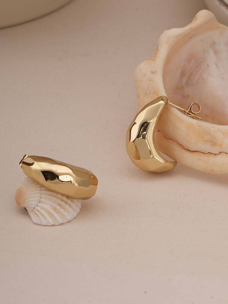 Lunar Gold Crescent Earrings For Womens - Waterproof & Anti-Tarnish : SSWER0580