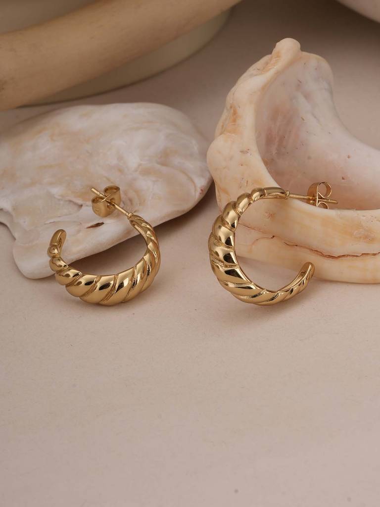 Croissant Hoop Earrings For Womens - Waterproof & Anti-Tarnish : SSWER0586