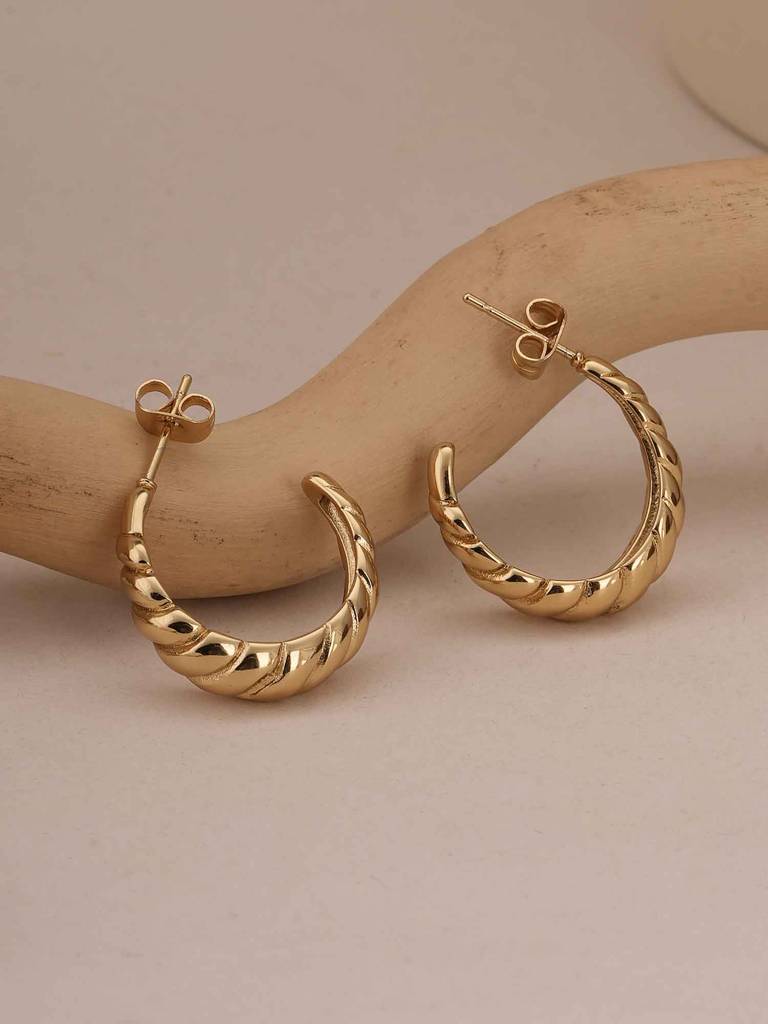Croissant Hoop Earrings For Womens - Waterproof & Anti-Tarnish : SSWER0586