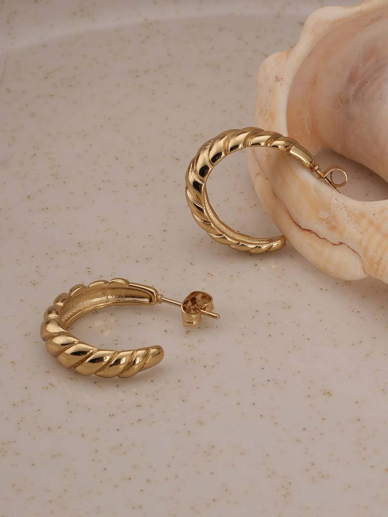 Croissant Hoop Earrings For Womens - Waterproof & Anti-Tarnish : SSWER0586