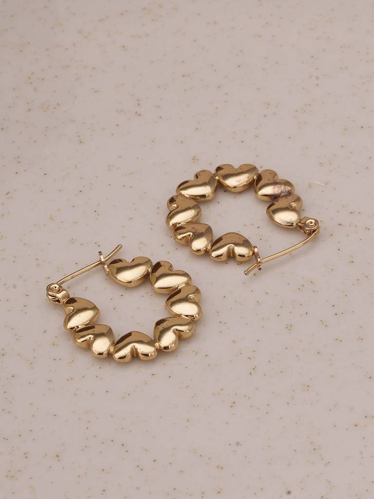 Heart Link Hoop Earrings For Womens - Waterproof & Anti-Tarnish : SSWER0587
