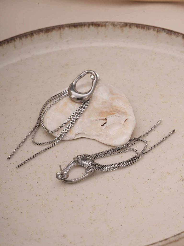 Artistic Dangle Chain Earrings For Womens - Waterproof & Anti-Tarnish : SSWER0595
