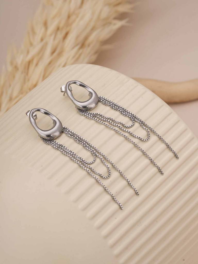 Artistic Dangle Chain Earrings For Womens - Waterproof & Anti-Tarnish : SSWER0595