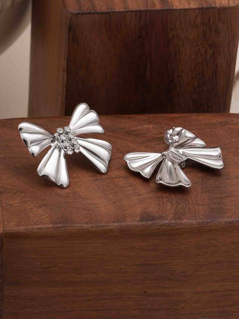 Sparkly Bow Earrings For Womens - Waterproof & Anti-Tarnish : SSWER0596