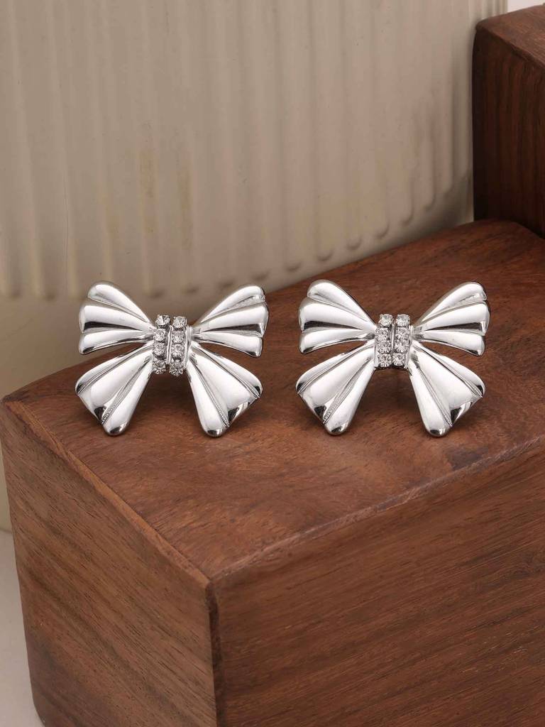Sparkly Bow Earrings For Womens - Waterproof & Anti-Tarnish : SSWER0596