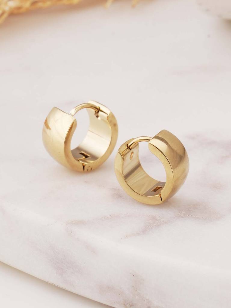Plain Gold Round Bali Earrings For Womens - Waterproof & Anti-Tarnish : SSWER0614